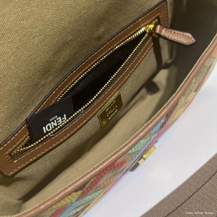 Cheap Fendi Beige Bag Medium Motif Multi Baguette Canvas FF In 0723